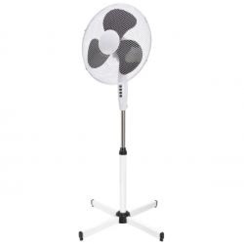 Ventilador de Pie Blanco y Gris 4 aspas