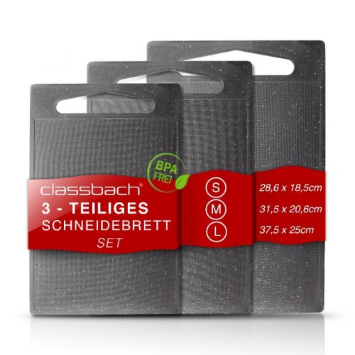Juego de 3 tablas de cortar Classbach con aspecto de granito C-SB 4012 K 