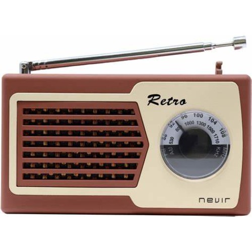 Radio de bolsillo retro color marrón NVR200